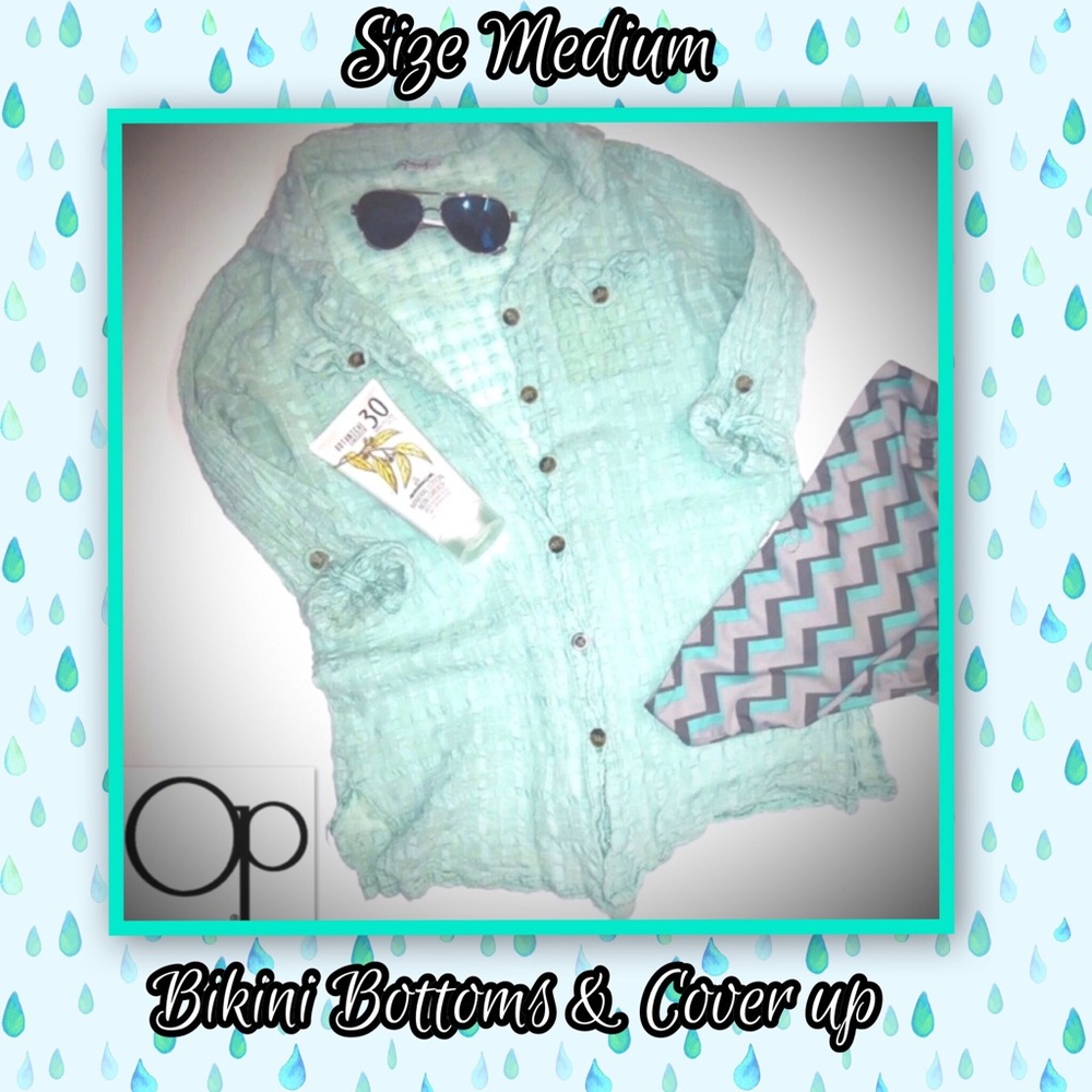 🏖 MINT GREEN OP BIKINI BOTTOM & COVERUP🏖